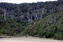 Strand an der Cathedral Cave