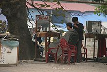 Friseur am Straßenrand